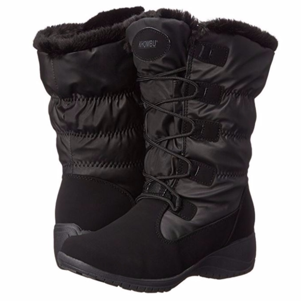 Khombu Women's Anne Black Winter Snow Boot 7 M